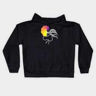 Ammonite Sunset Shell | Black Red Yellow Bar Chart Black Kids Hoodie